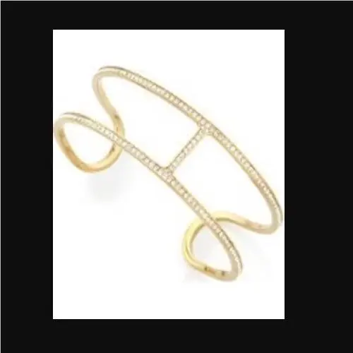 Michael Kors Heritage Maritime Gold Tone Pave Crystal Cuff Bracelet