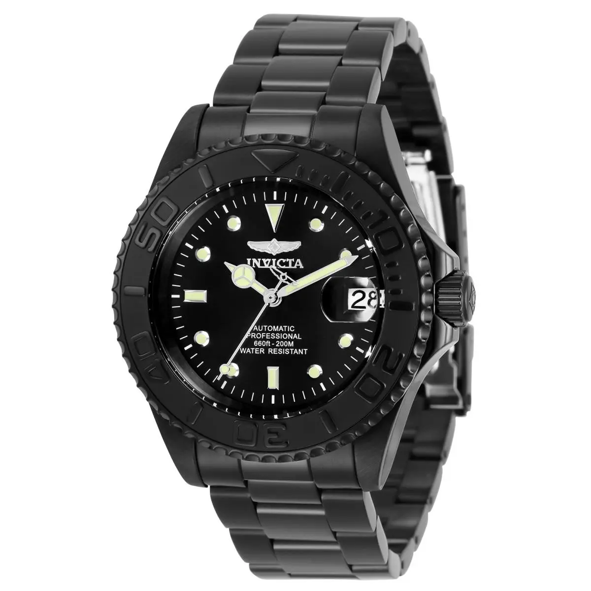 Invicta Men`s 33052 Pro Diver Automatic 3 Hand Black Dial Stainless Steel Watch