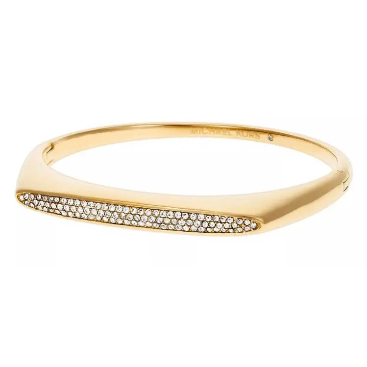Michael Kors Pavé Tribal Hinge Gold Tone Bracelet Bangle MKJ4483710