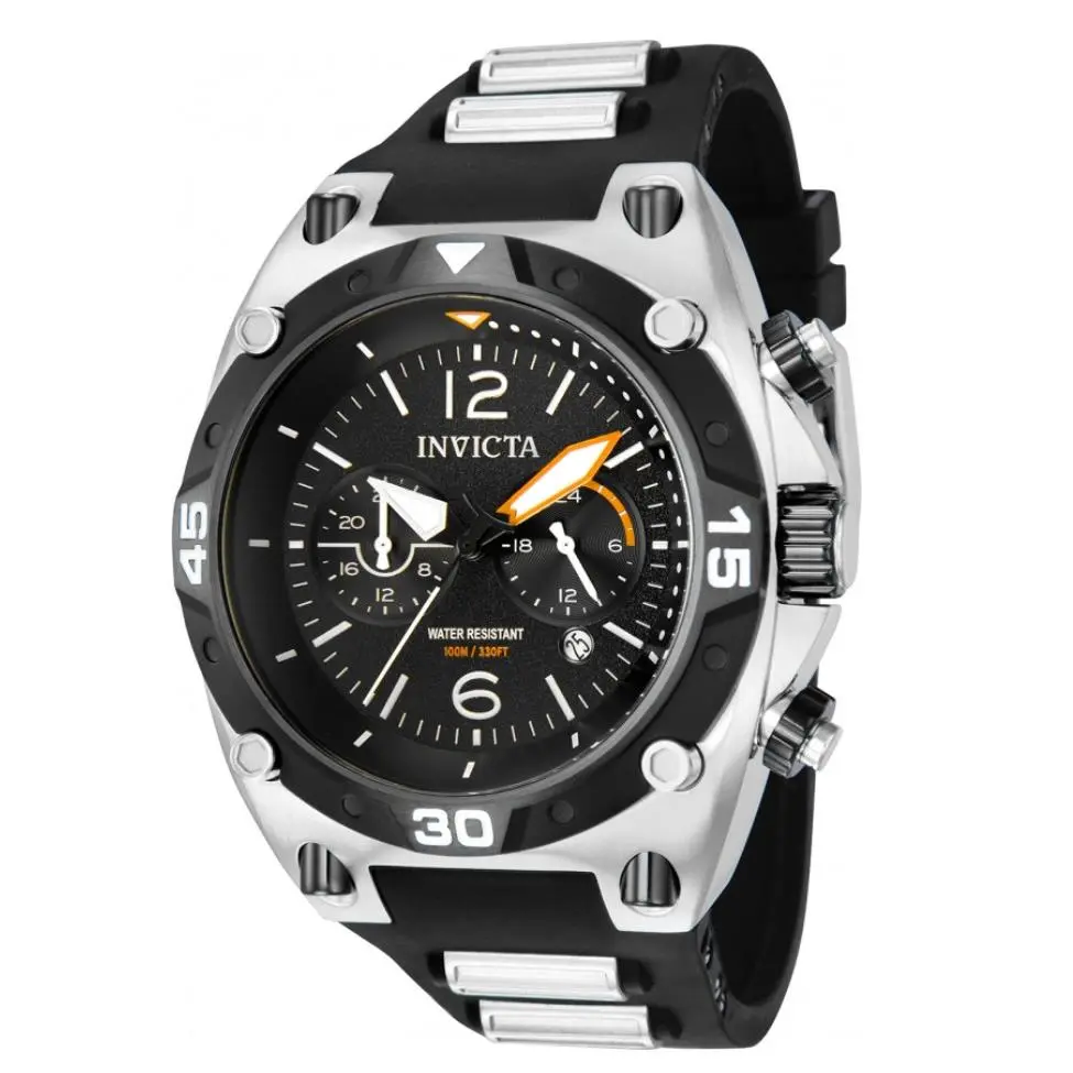 Invicta Aviator Dual Time Men`s 50mm 24-hour Dual Sub-dials Black Watch 40289 - Dial: Black, Multicolor, White, Band: Black, Bezel: Black, Silver, White