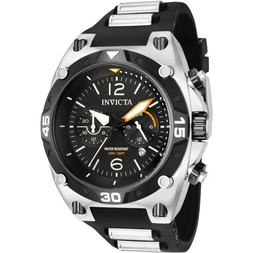 Aviator Men`sa Watch Black Dial with Black Strap 40289 by Invicta