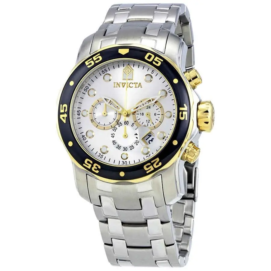 Invicta Pro Diver Chronograph Silver Dial Men`s Watch 80040