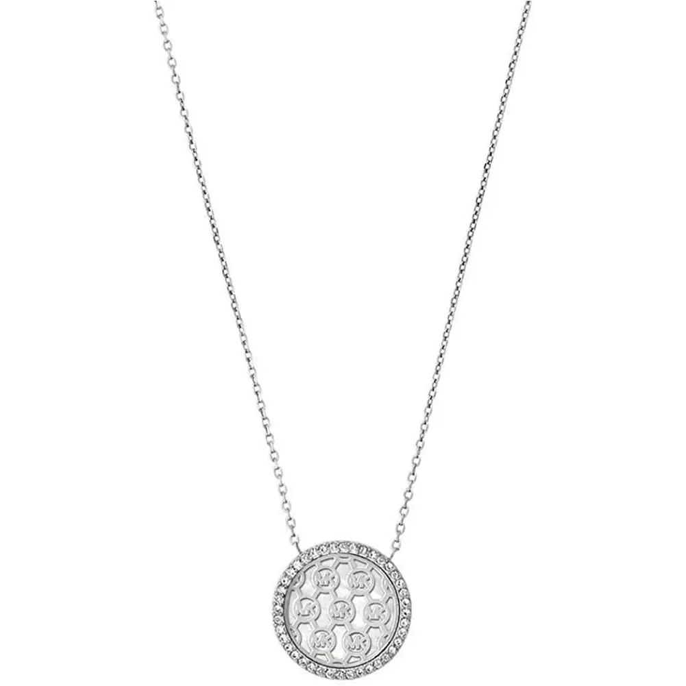 Michael Kors Monogram Mop Logo Silver Pendant Necklace MKJ5371040