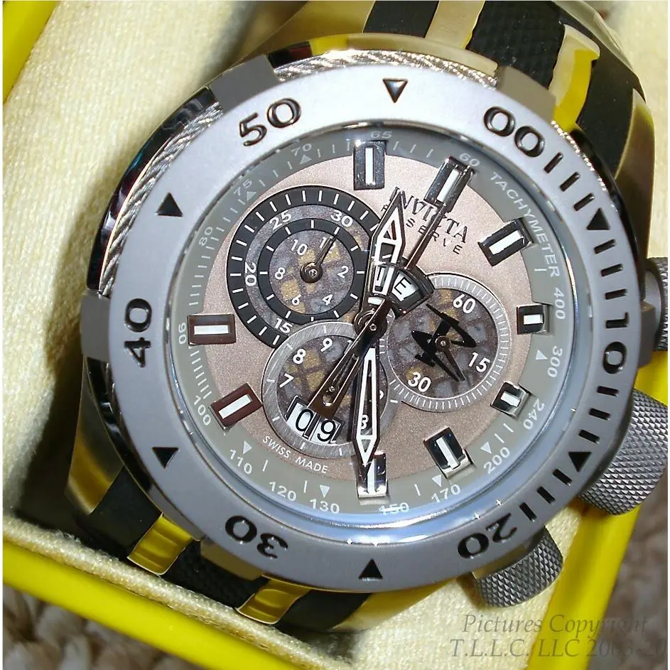 Invicta 0981 51mm Bolt Swiss Quartz Chronograph 200M Dive Watch +bonus Gift