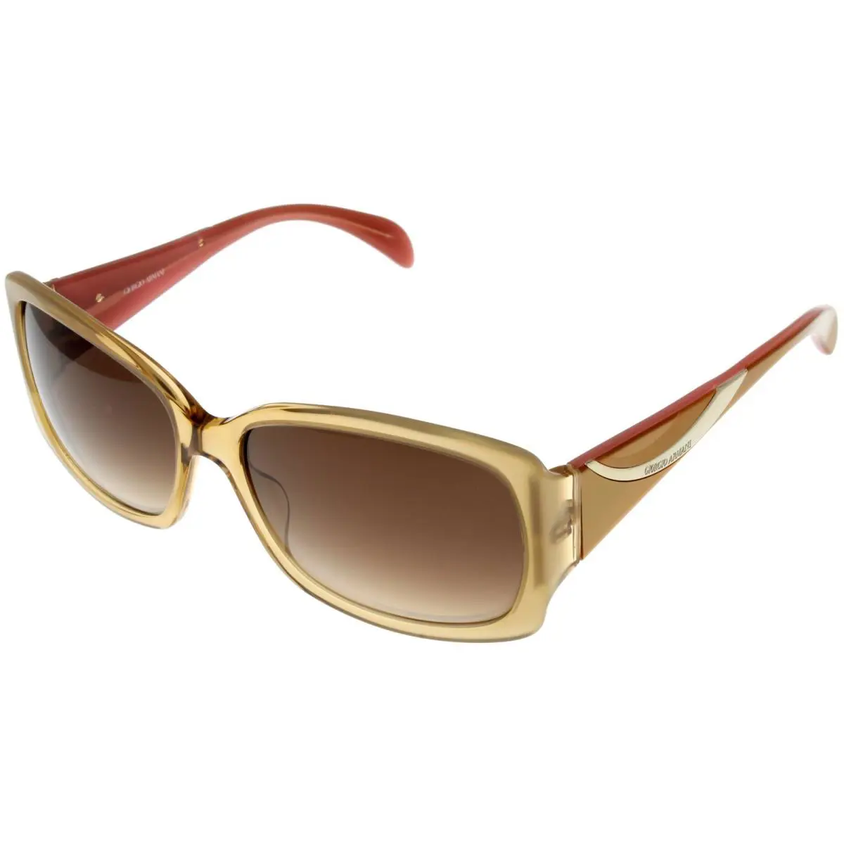 Giorgio Armani Sunglasses Women GA692S 5A1 Brown Gold Pink Rectangular