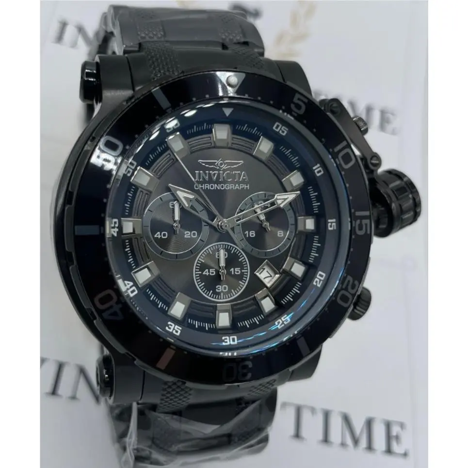 Invicta Coalition Forces Night Hawk Men’s Watch-52mm Black 32727 - Dial: Black, Silver, Band: Black, Bezel: Black