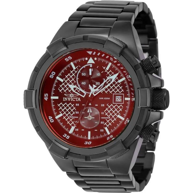 Men`s Aviator Black 51mm Chronograph SS Quartz Watch 39384 by Invicta
