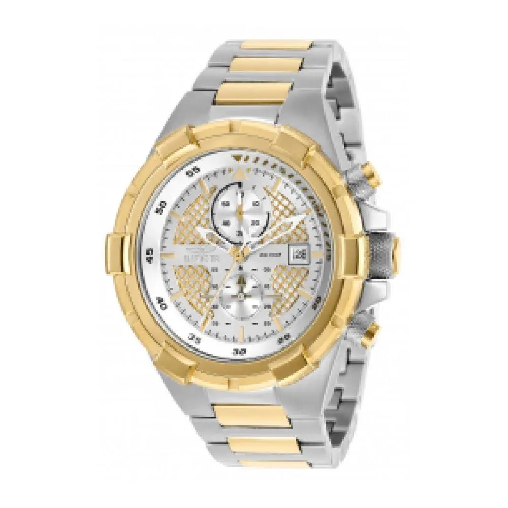 Watch Invicta INV28120 Aviator Man 50.5 Stainless Steel - Dial: Silver, Band: Golden