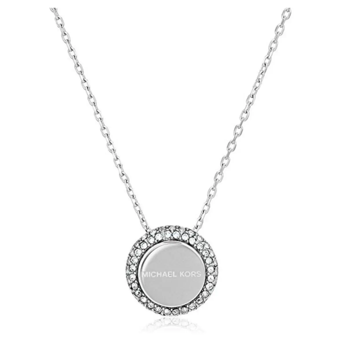 Michael Kors Women Brilliance Silver S/ Steel Necklace Crystals MKJ6179040 + Box