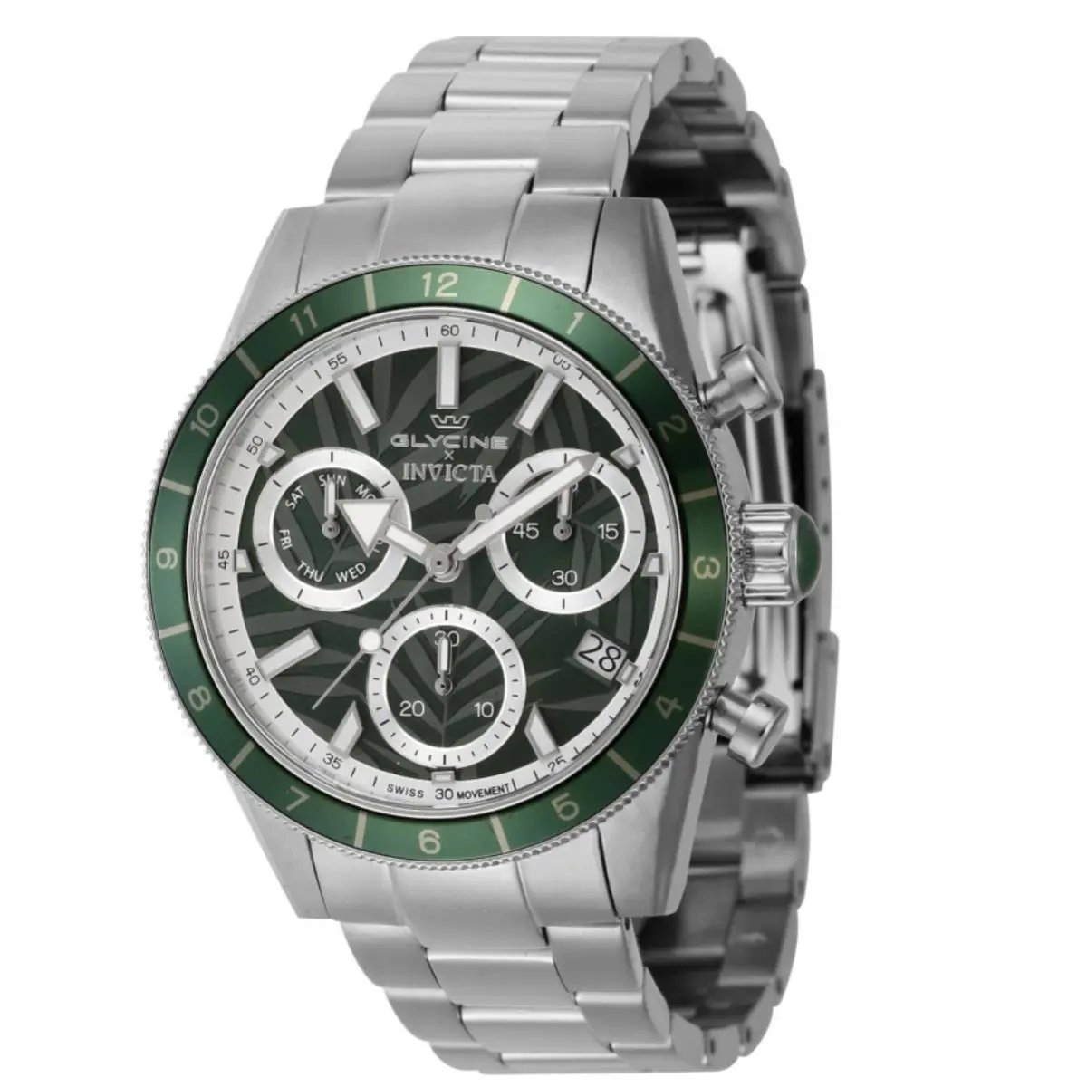 Invicta x Glycine Five Elements Wood Men`s 41mm Swiss Chrono Watch Set 44289