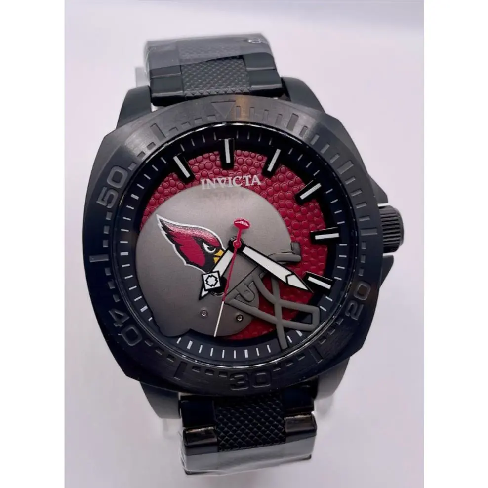 Invicta Men`s Watch Nfl Arizona Cardinals Black and Red Dial Bracelet 47895