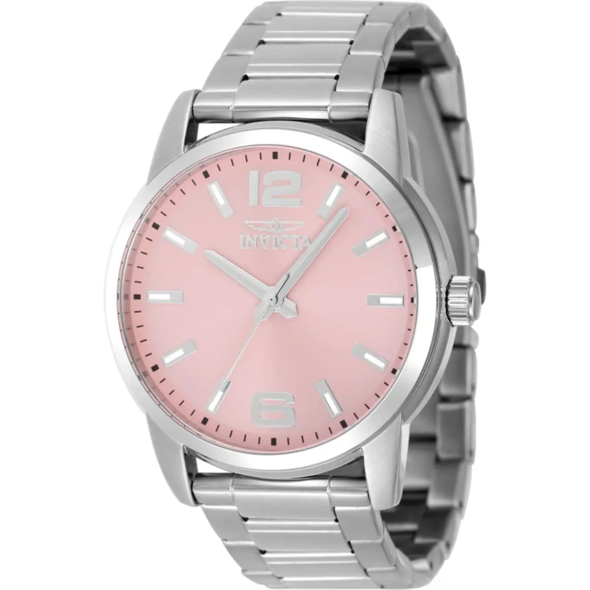 Invicta Celestial Quartz Pink Dial Men`s Watch 48497 - Dial: Pink, Band: Silver-tone, Bezel: Silver-tone