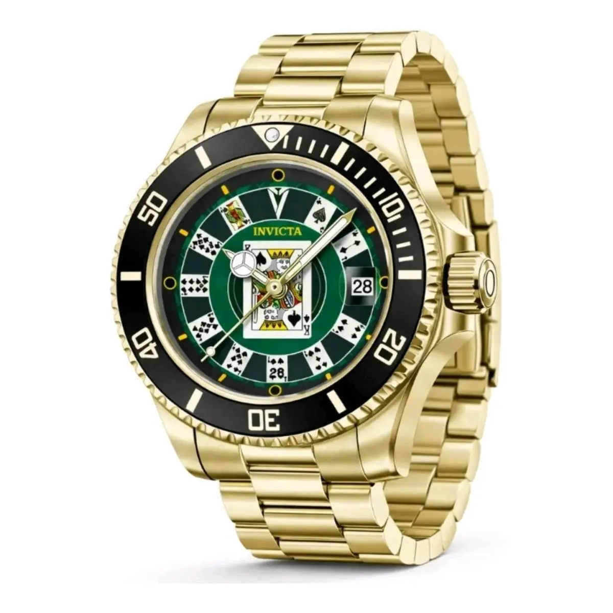 Invicta Pro Diver 40mm House of Cards Gold Tone SS Men’s Watch 50525