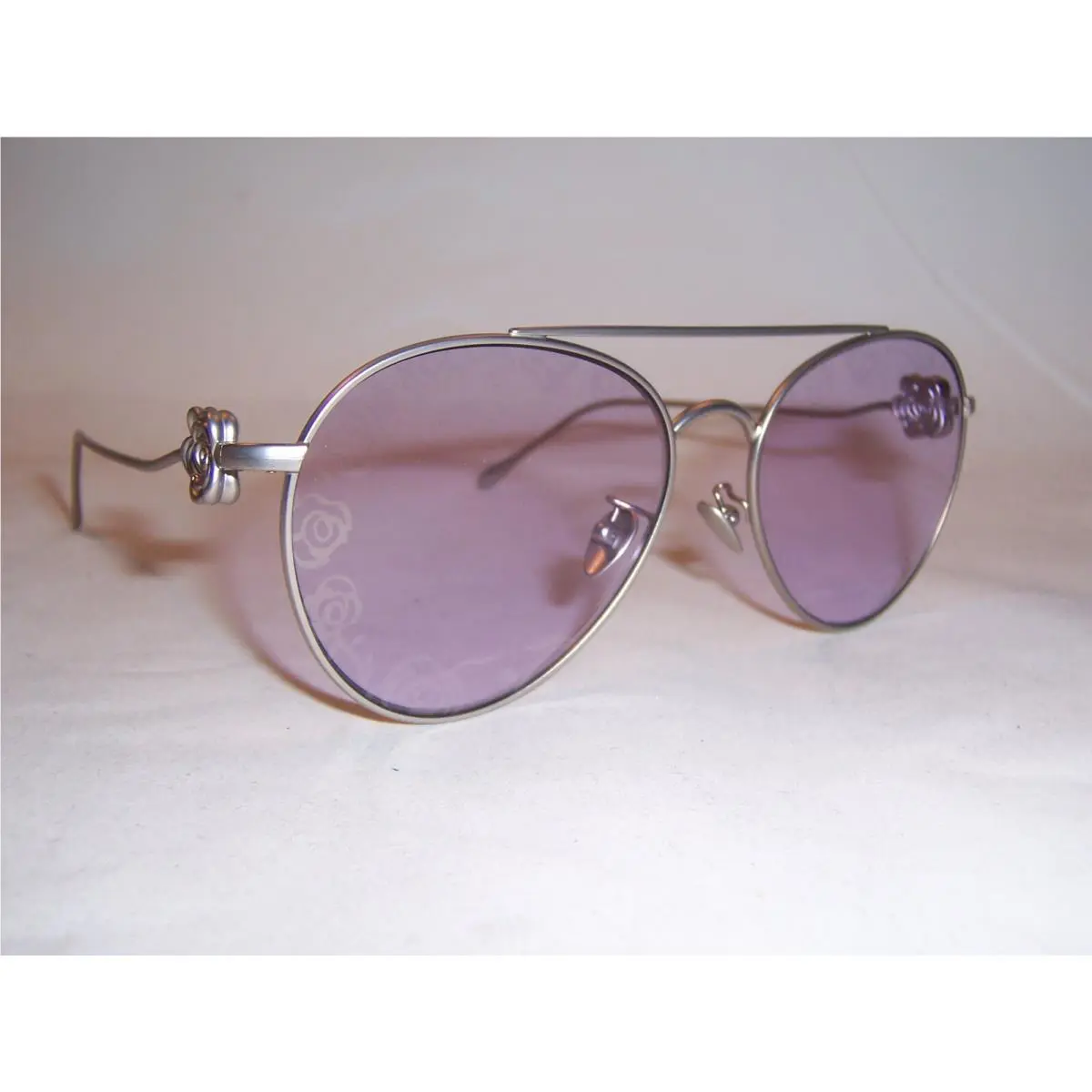 Giorgio Armani Sunglasses AR 6167 3045Z9 Silver/violet Tampo Flower 57MM
