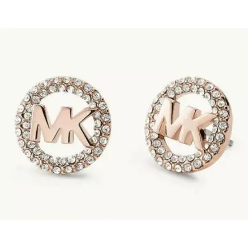 Gold-tone Logo Pave Stud Earrings MKJX7322710 by Michael Kors