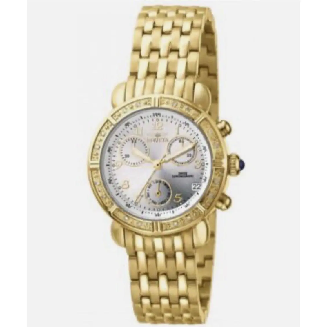 Invicta 5371 Gold Tone Ladies Chrono Watch with Box AM