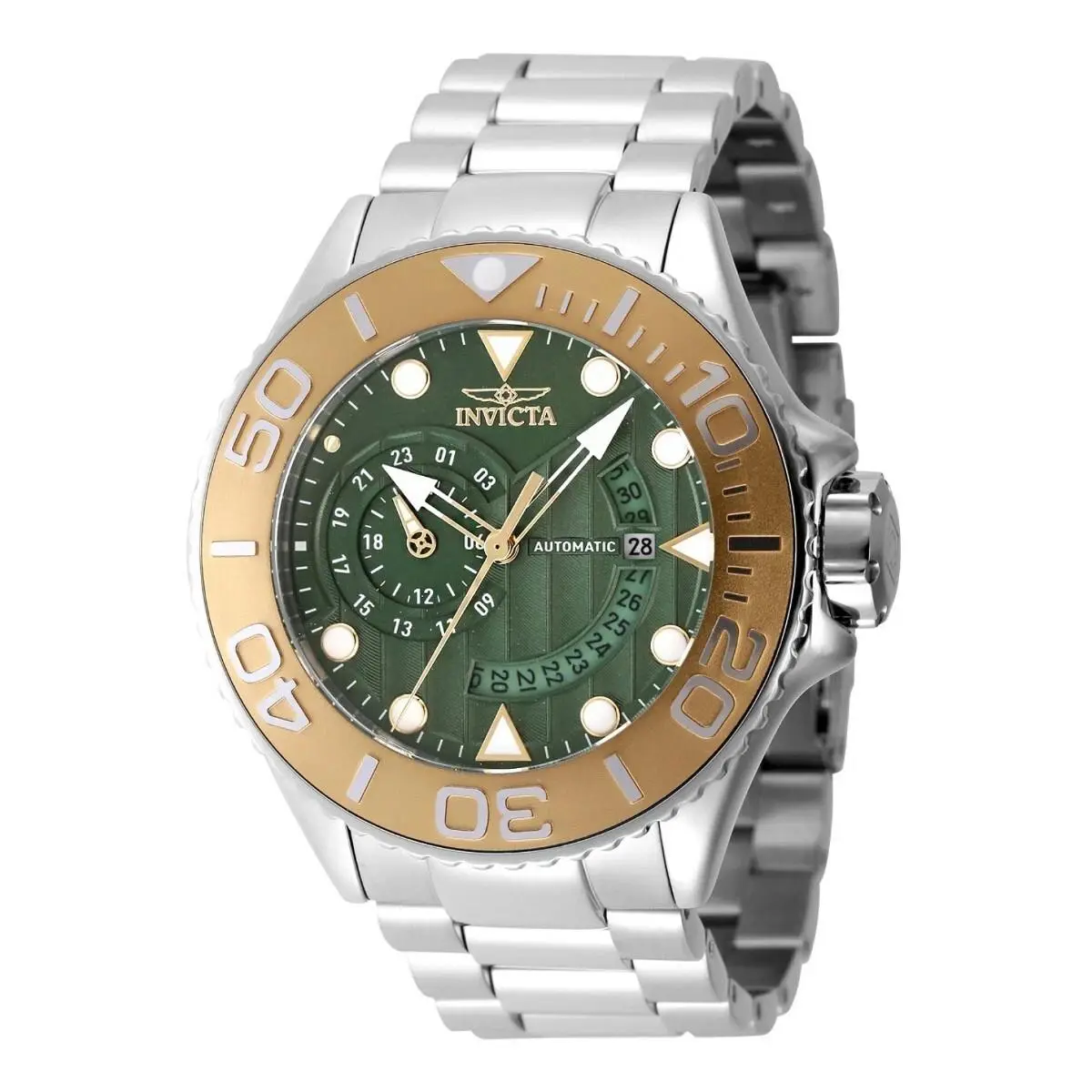 Invicta Grand Diver Green Dial Silver Tone Automatic Men`s Watch - 47544