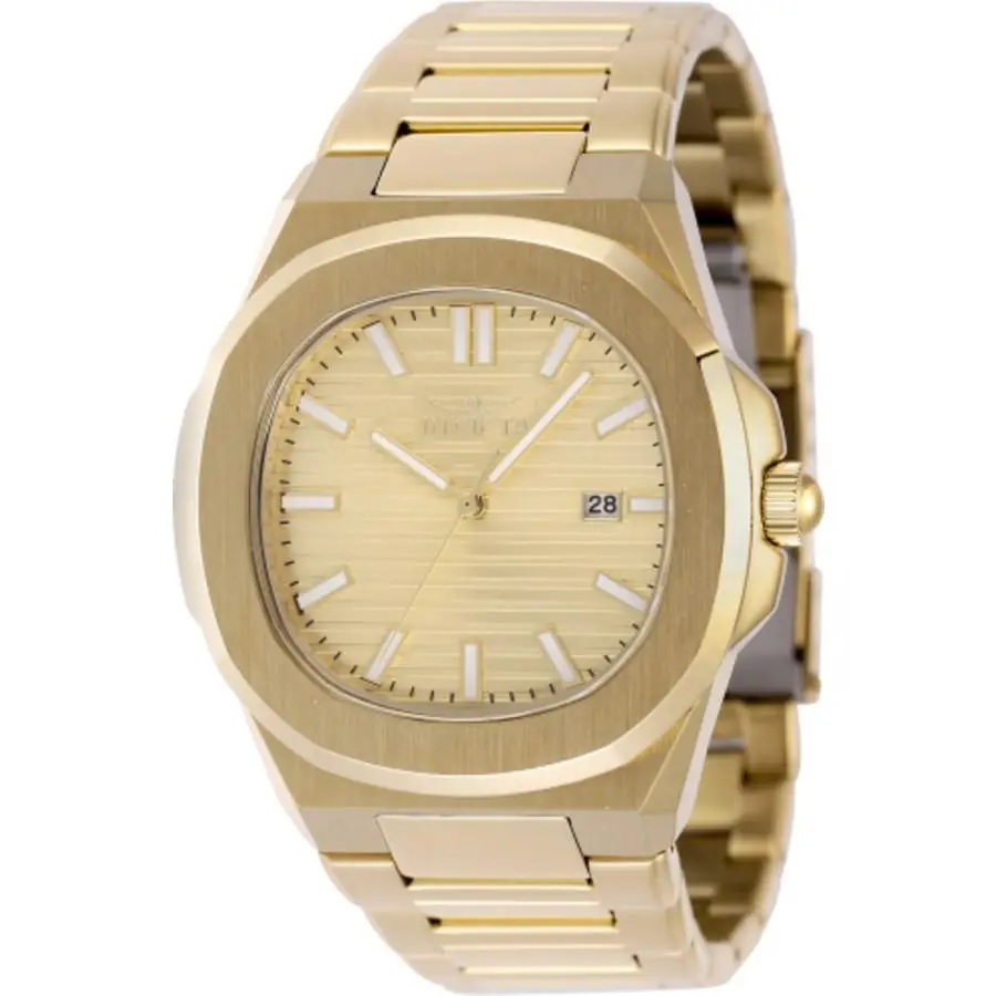 Invicta Speedway Quartz Gold Dial Men`s Watch 48520 - Dial: Gold-tone, Band: Gold-tone, Bezel: Gold-tone