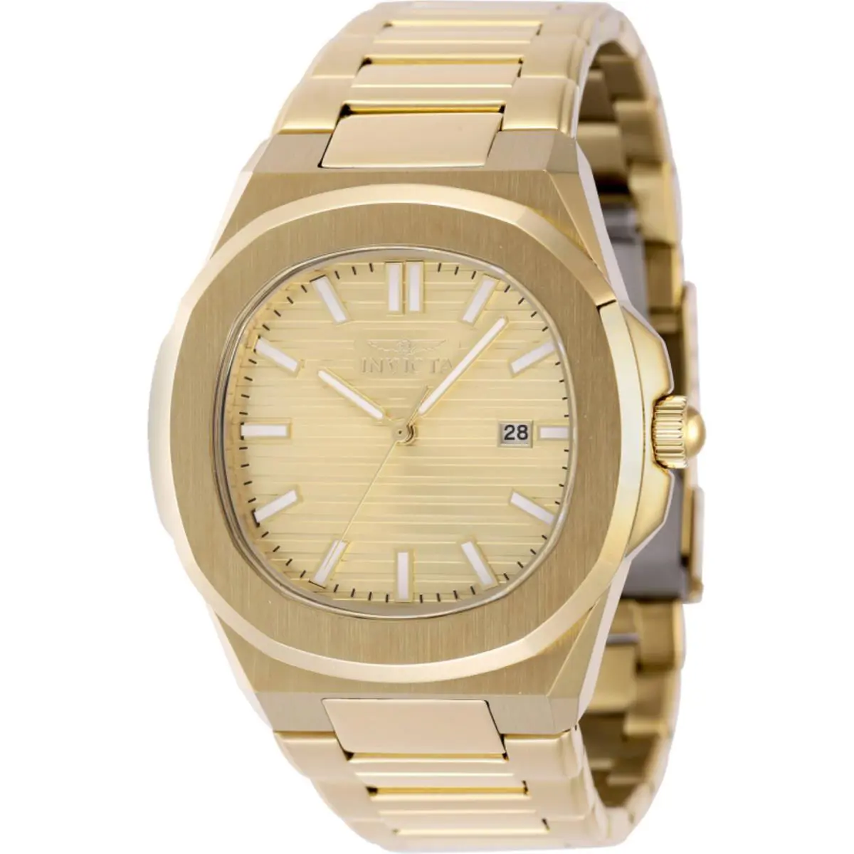 Invicta Speedway Quartz Gold Dial Men`s Watch 48520 - Dial: Gold-tone, Band: Gold-tone, Bezel: Gold-tone