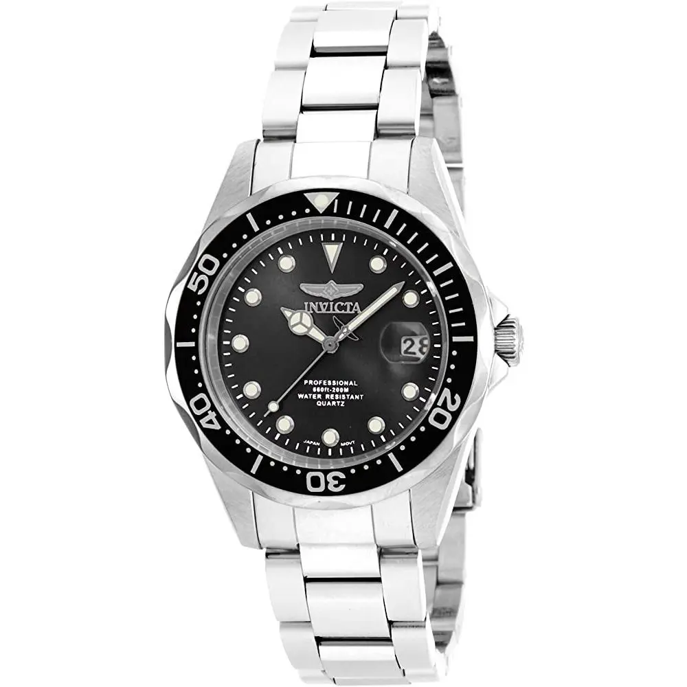 Invicta Pro Diver Black Dial Stainless Steel Men`s Watch 17046