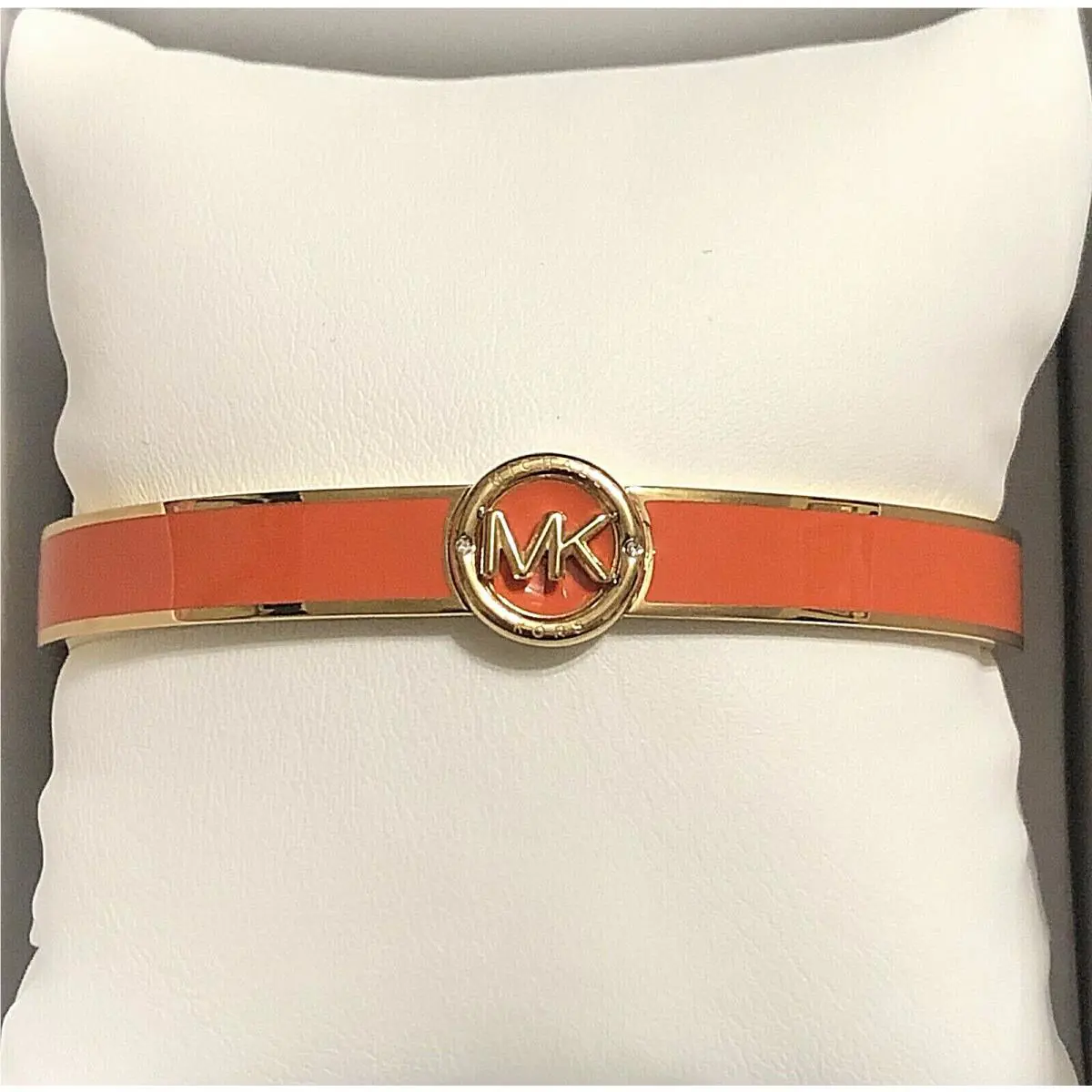 Michael Kors Haute Gold-tone Coral Enamel Bangle Bracelet
