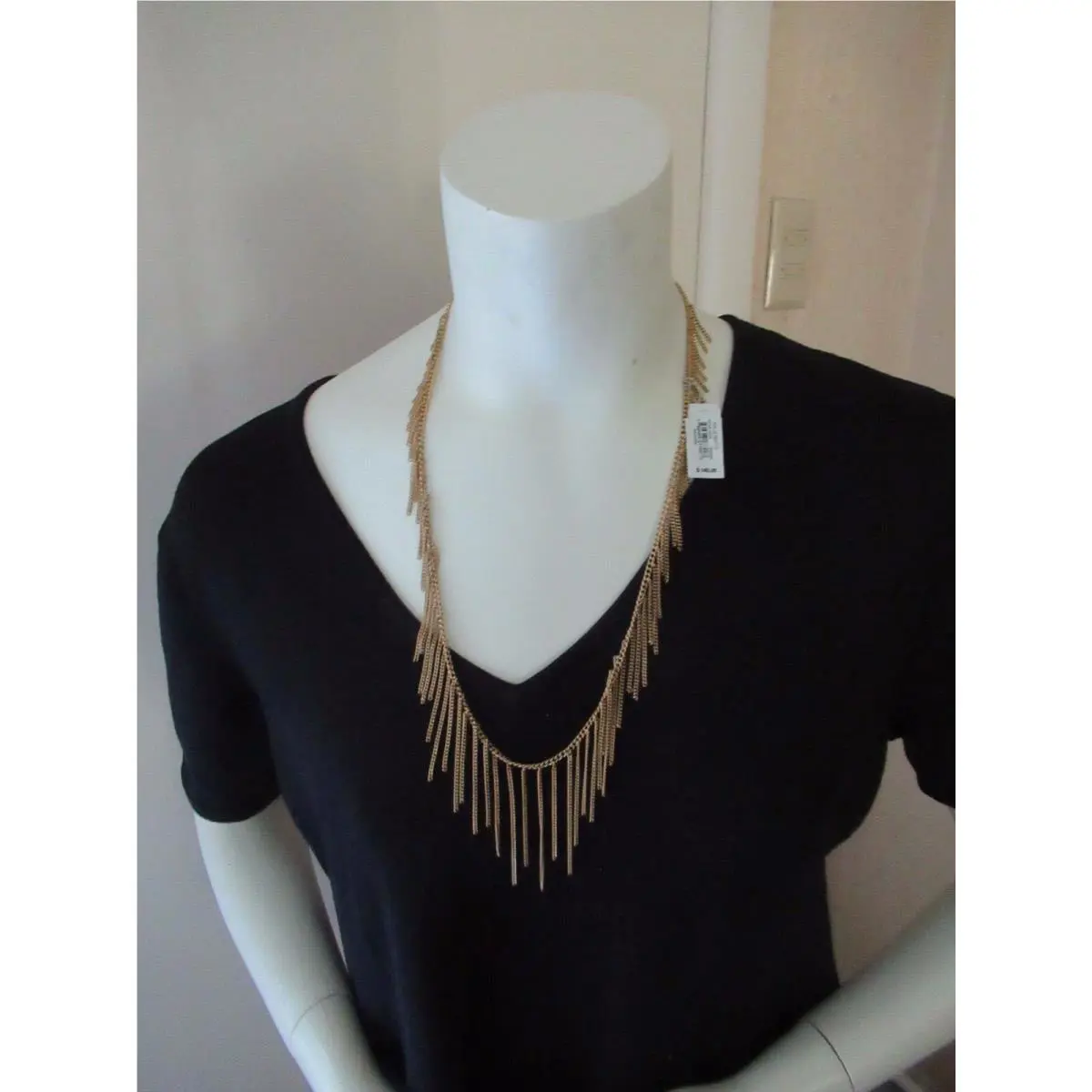 Michael Kors Modern Fringe Gold Tone Adjustable Length Necklace