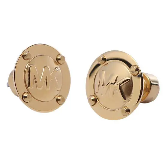 Michael Kors MK Logo Rose Gold Stainless Steel Stud Earrings MKJ2987791 + MK Box