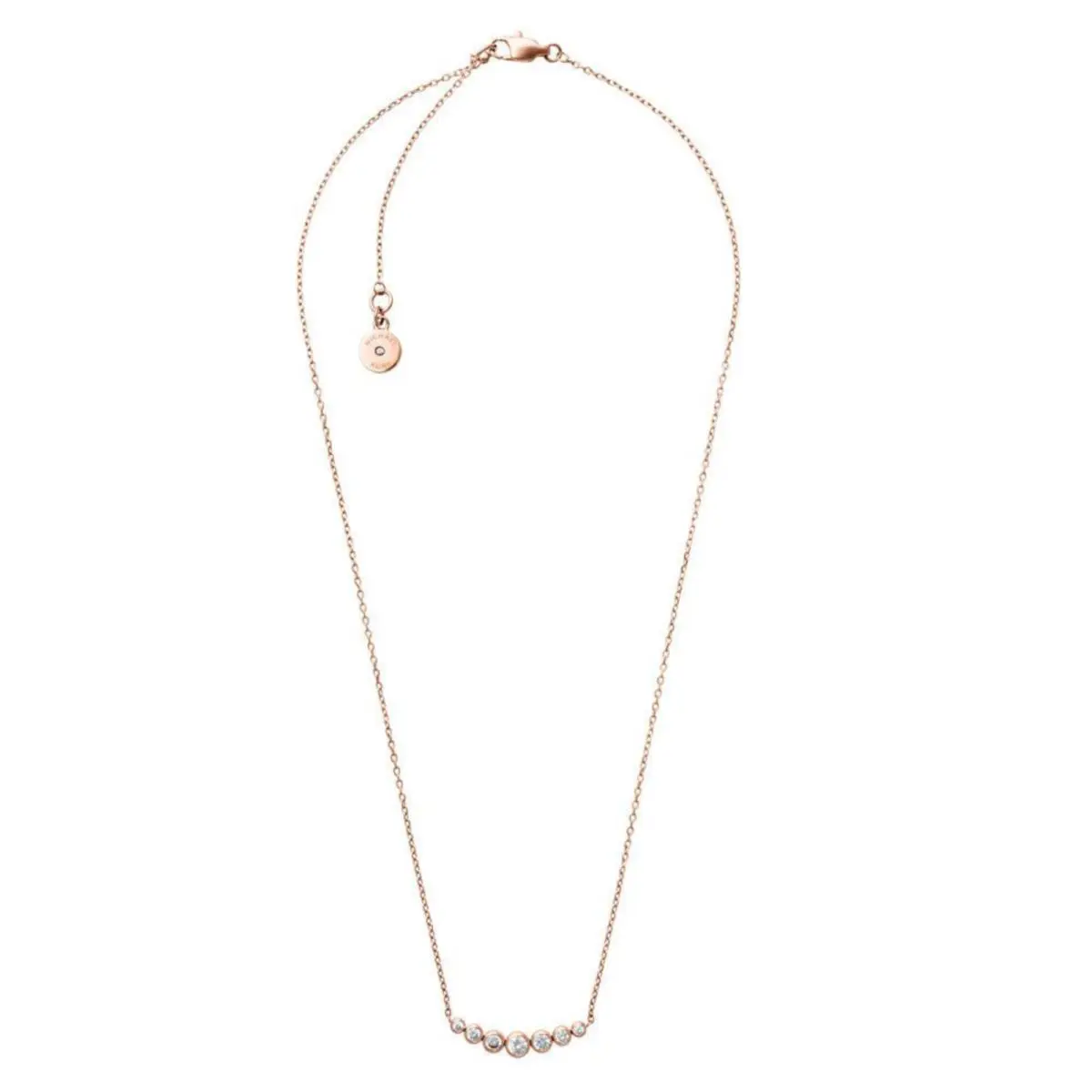 Michael Kors Park Avenue Rose Gold Insert Pendant Necklace Crystals MKJ4954791