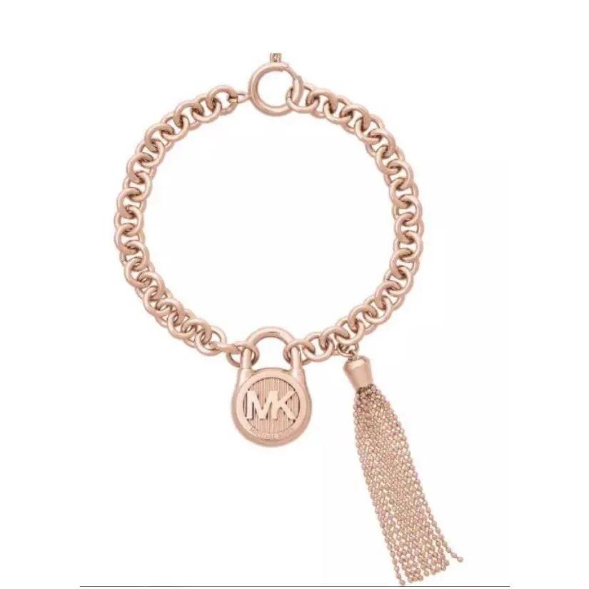 Michael Kors Hamilton Rose Gold-tone Link Padlock Bracelet MKJ6820791