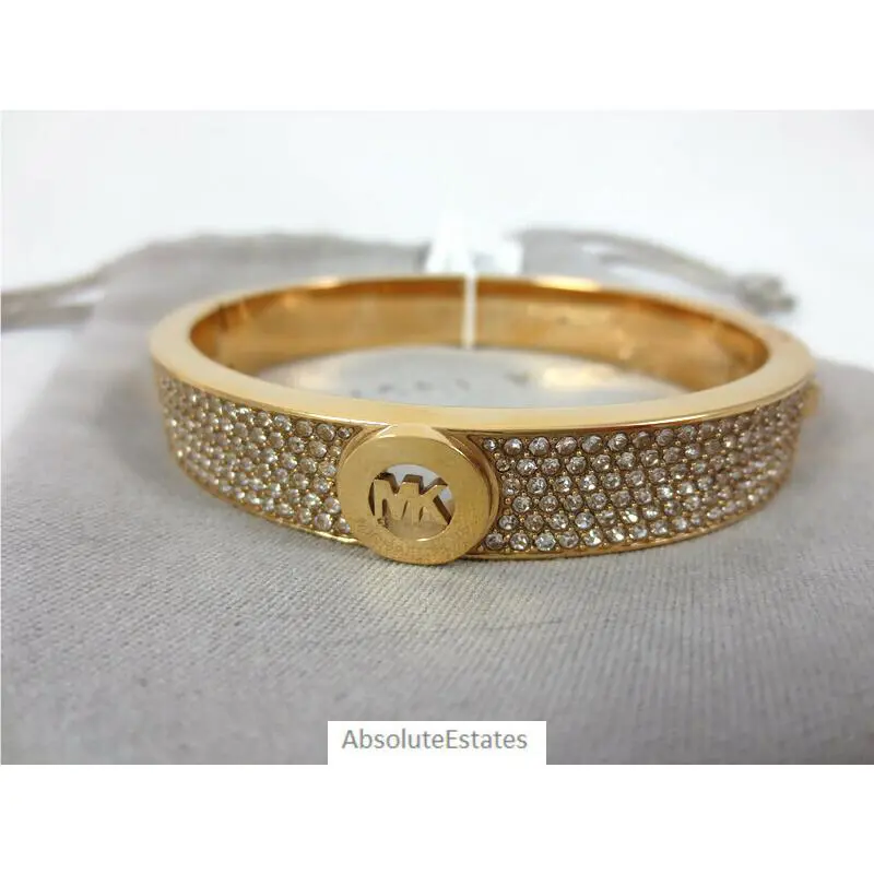 Michael Kors Gold Pave Crystal Fulton Bangle Bracelet MKJ3998710