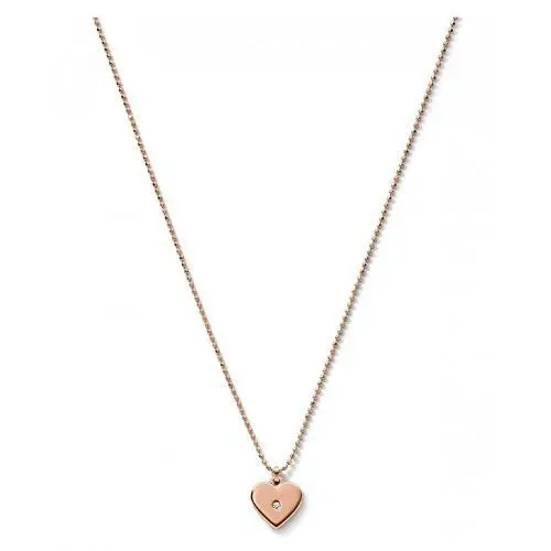 New-michael Kors Rose Gold Brilliance Heart Charm Chain Bead Necklace MKJ3504