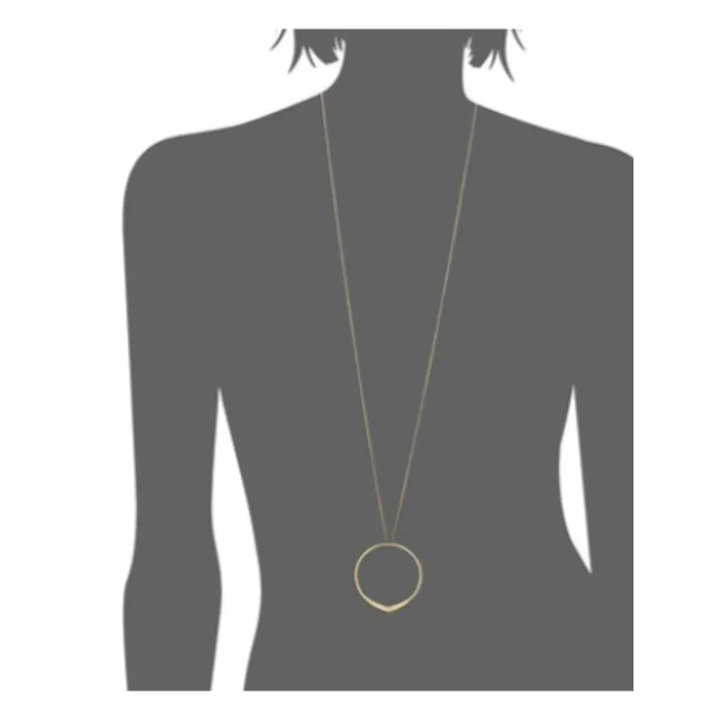 Michael Kors Rose Gold Long Necklace Crystals Circle Pendant MKJ6426791 + MK Box