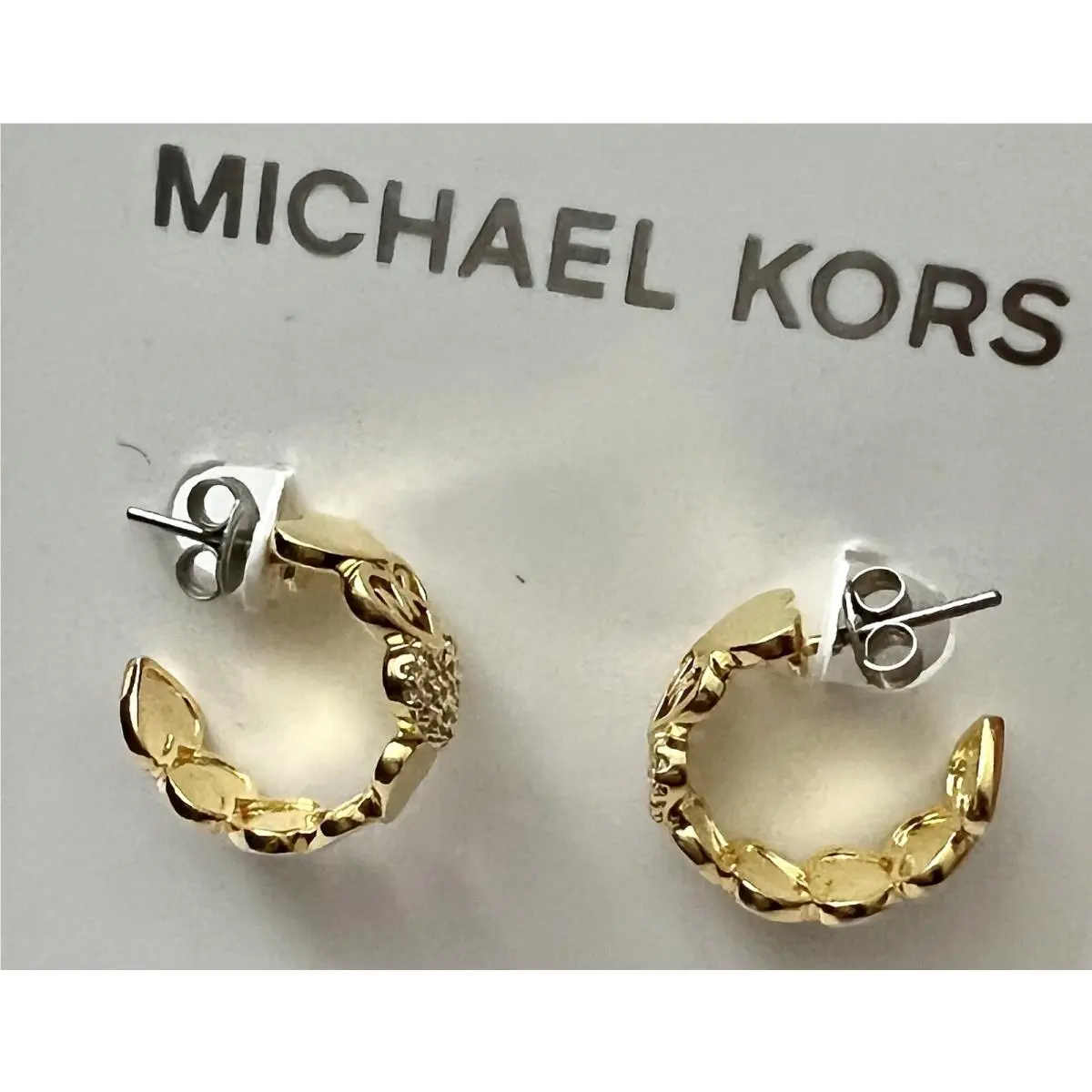 Women`s Gold-tone Heart Brass Hoop Earrings MKJ7981710 by Michael Kors