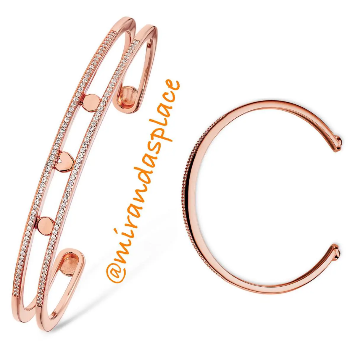 Michael Kors 14k Gold-plated Pavé Sterling Silver Rose-gold Nesting Bracelet
