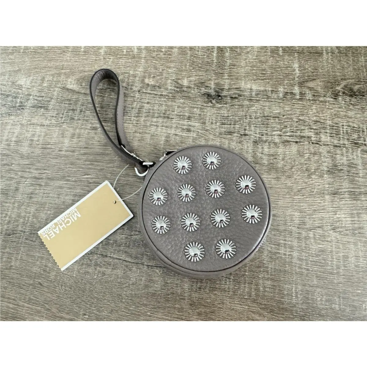 Michael Kors Stud Cinder Leather Coin Wristlet Purse