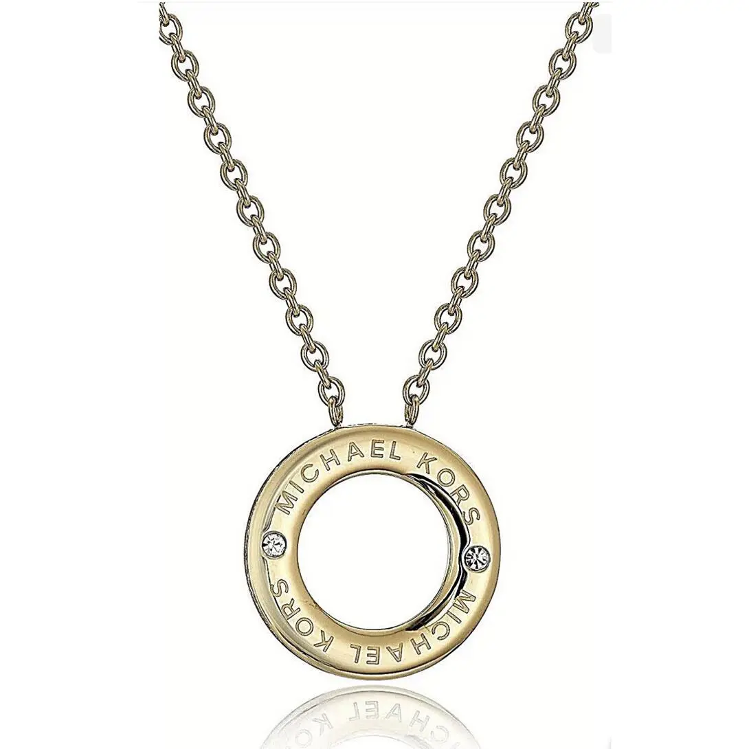 Michael Kors MKJ6379710 Gold Tone Haute Iconic Circle Necklace