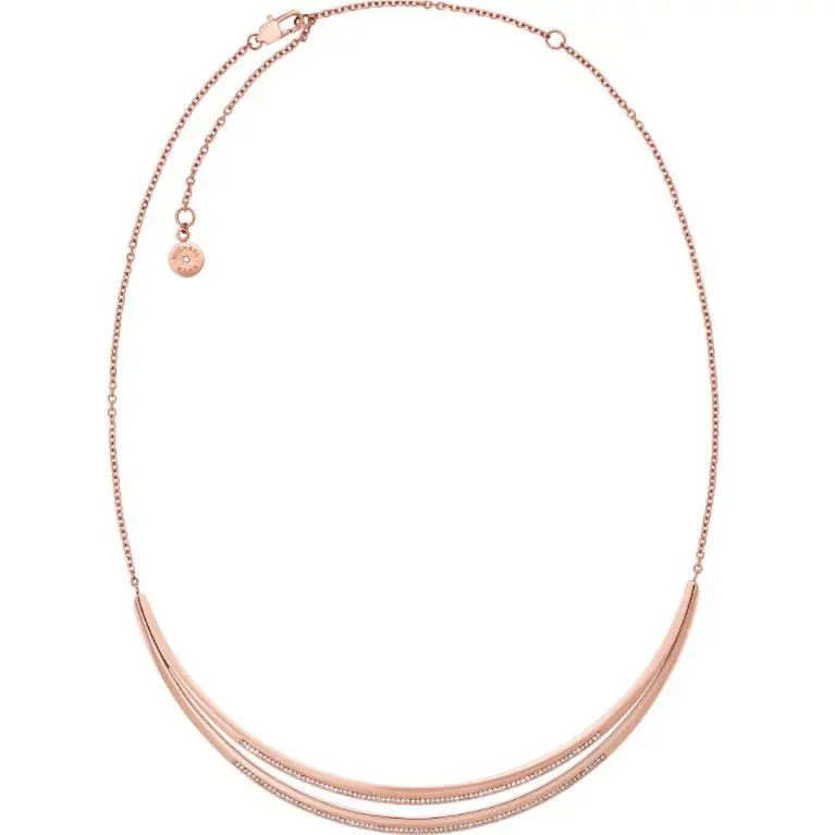 Michael Kors Women`s Beyond Brilliant Rose Gold MK Necklace Crystals MKJ6749791