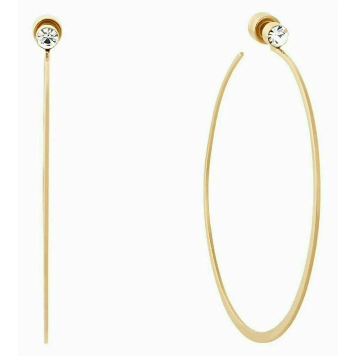 Michael Kors MK Modern Brilliance Hoop Earrings Yellow Gold Crystals MKJ5999710