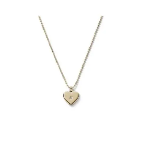 Michael Kors Gold Brilliance Heart Charm Chain Bead Necklace MKJ3502