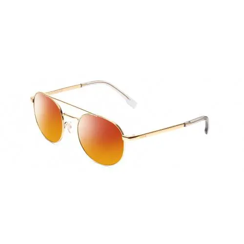 Bolle Ova Women Pilot Designer Polarized Sunglasses in Shiny Gold/crystal 52mm Red Mirror Polar