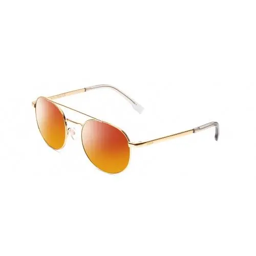 Ova Women Pilot Designer Polarized Sunglasses in Shiny Gold/crystal 52mm Red Mirror Polar by Bolle
