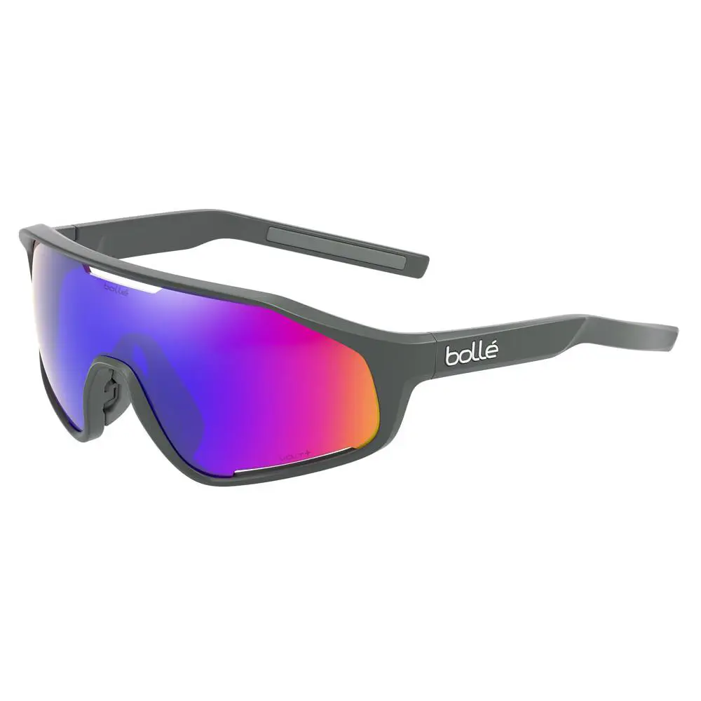 Shifter Sunglasses - - Performance Wrap Frame- Shield Lens + Hard Case Mat Titanium / Polarized Volt+ Ultraviolet Cat 3 by Bolle