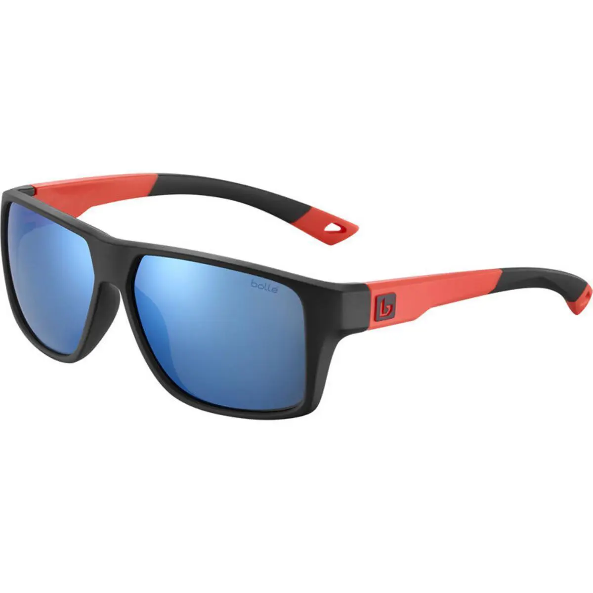Brecken Floatable Sunglasses Men`s Black Red Matte Offshore Blue Polarized by Bolle