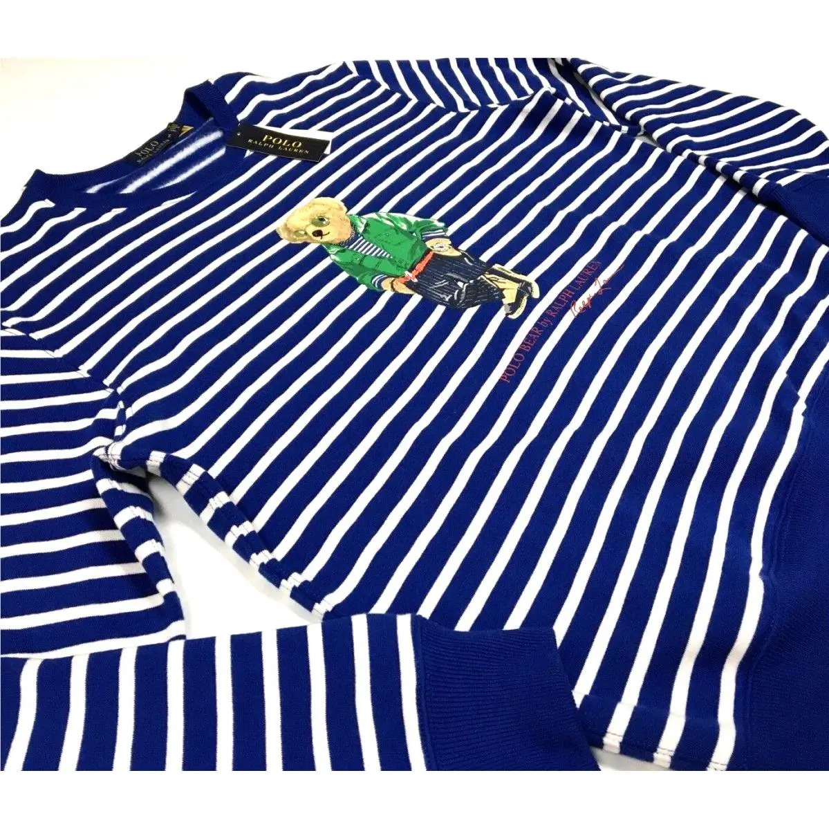Polo  Ceo Businessman Bear Sunglass Stripe Fleece Sweater Sweatshirt by Ralph Lauren