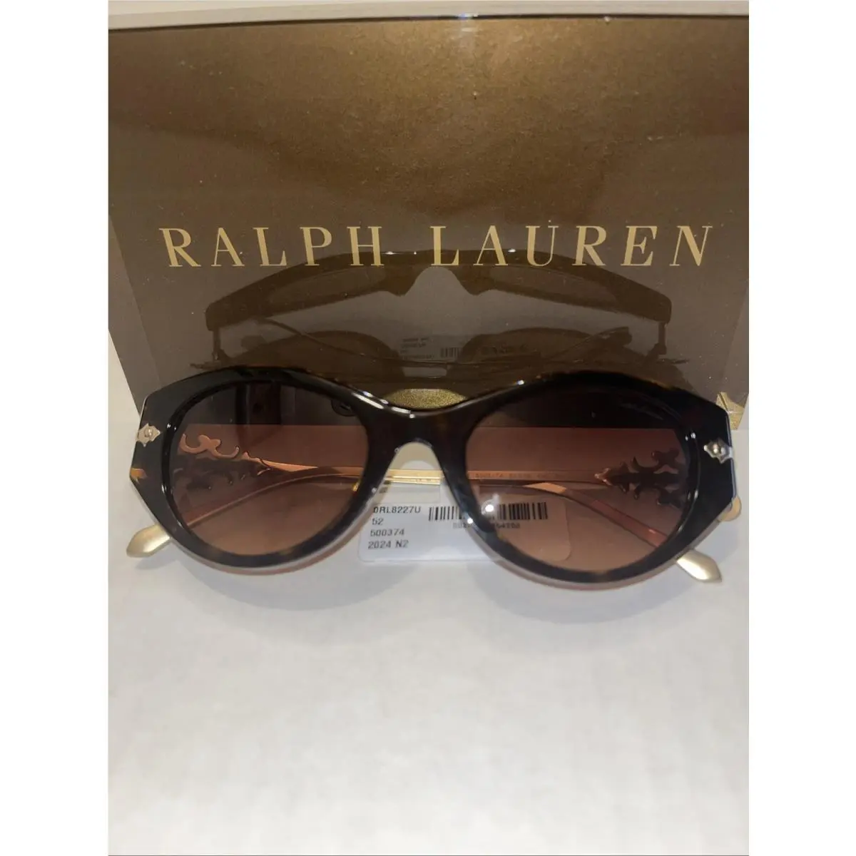 Ralph Lauren RL8227U 500374 Dark Havana Gradient Brown 52 mm Women`s Sunglasses