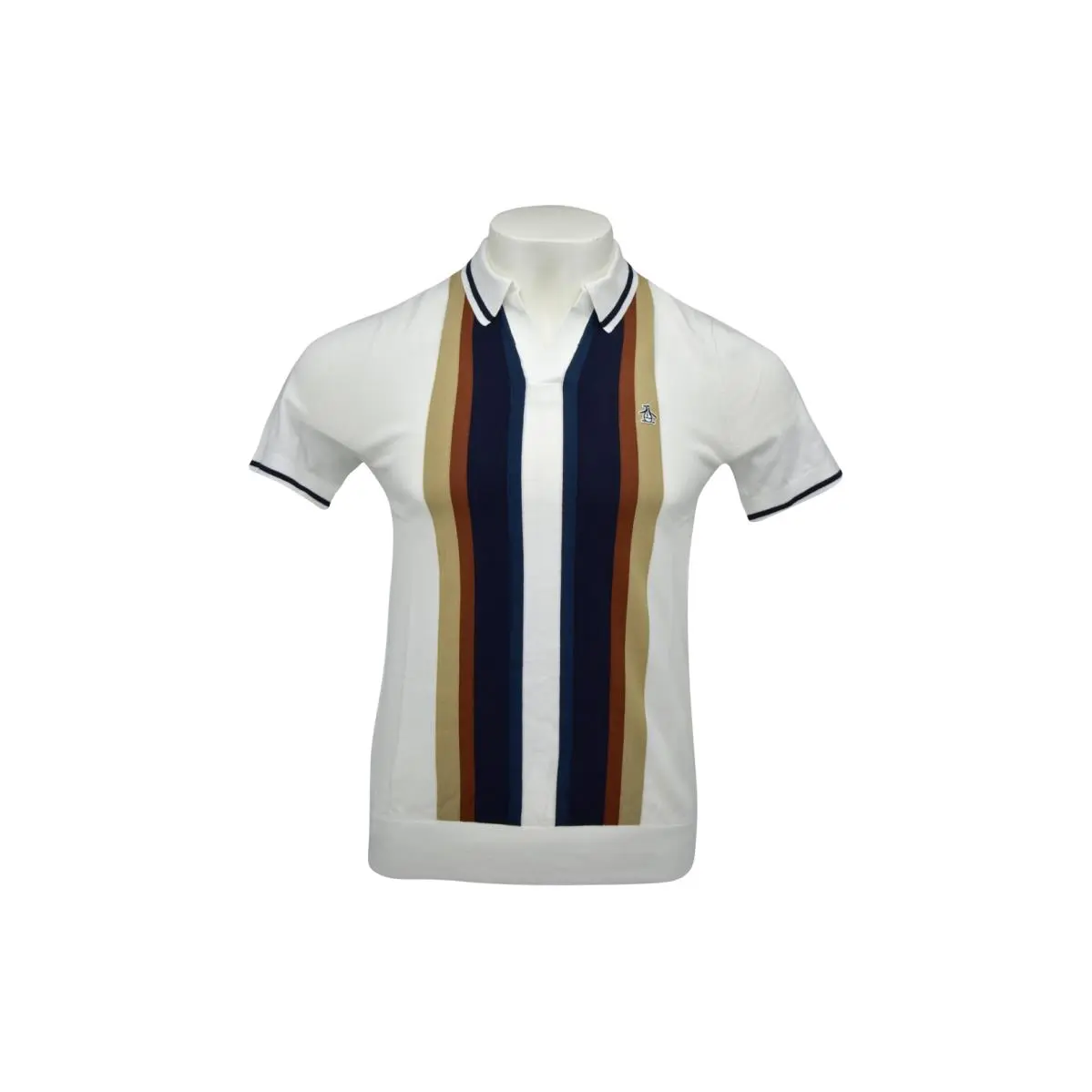 Men`s Cotton Vertical Stripe Polo Sweater Shirt 2X-Large by Original Penguin