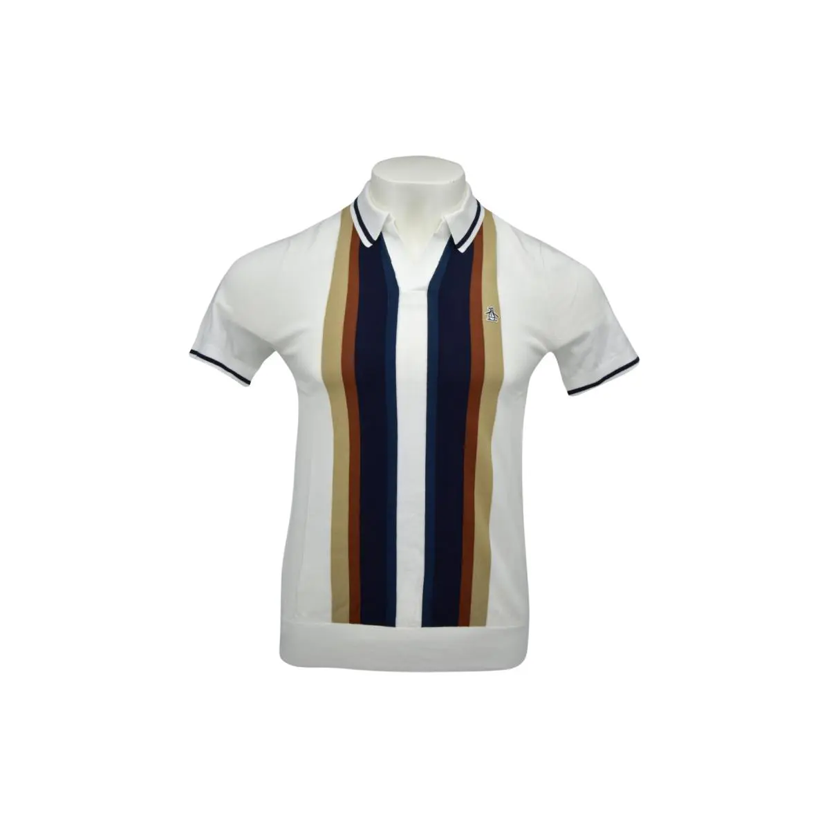 Men`s Cotton Vertical Stripe Polo Sweater Shirt Merium by Original Penguin