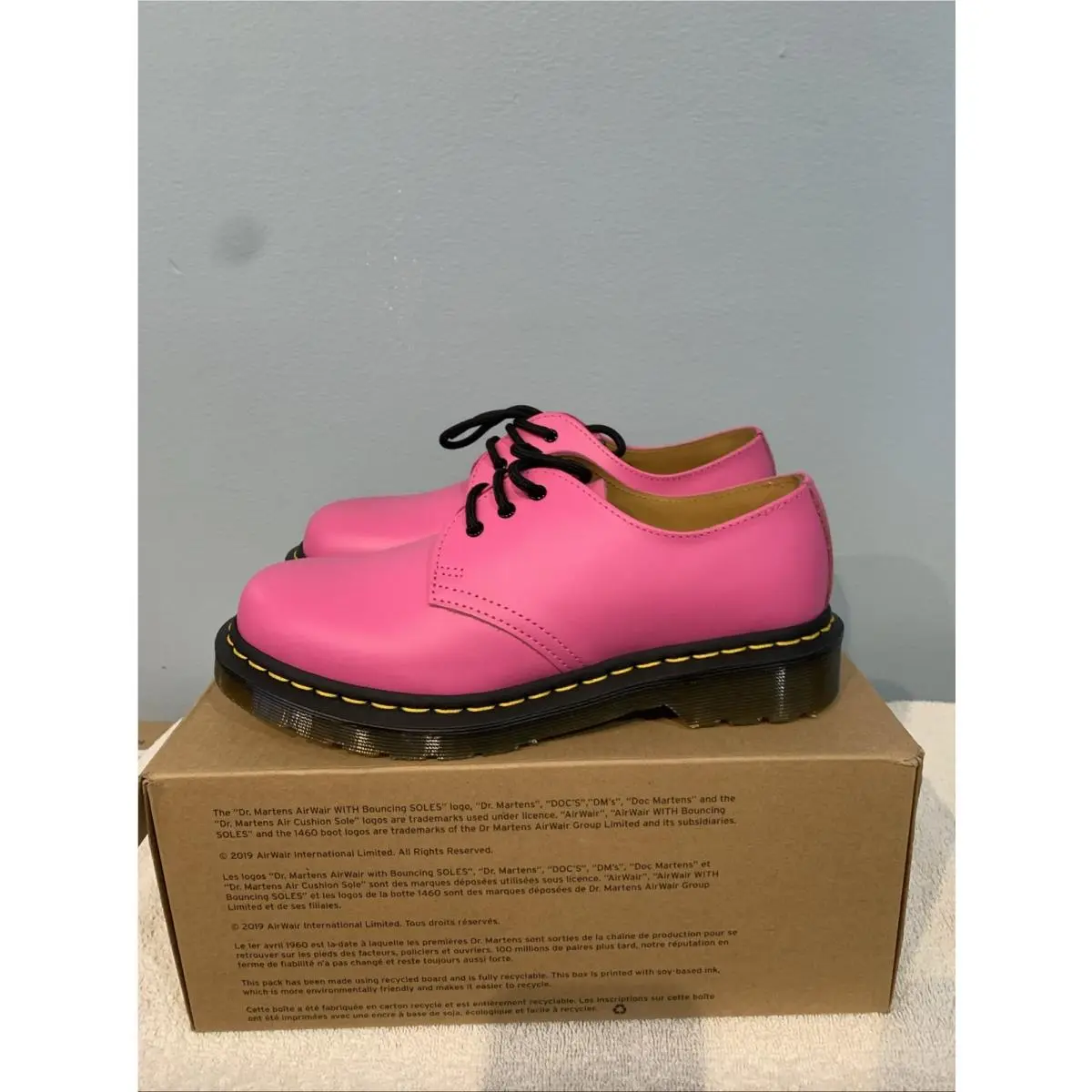 Dr Martens Pink Leather Oxford Mens Sz 6 Ladies Sz 7 Doc Martens 1461 by Dr. Martens