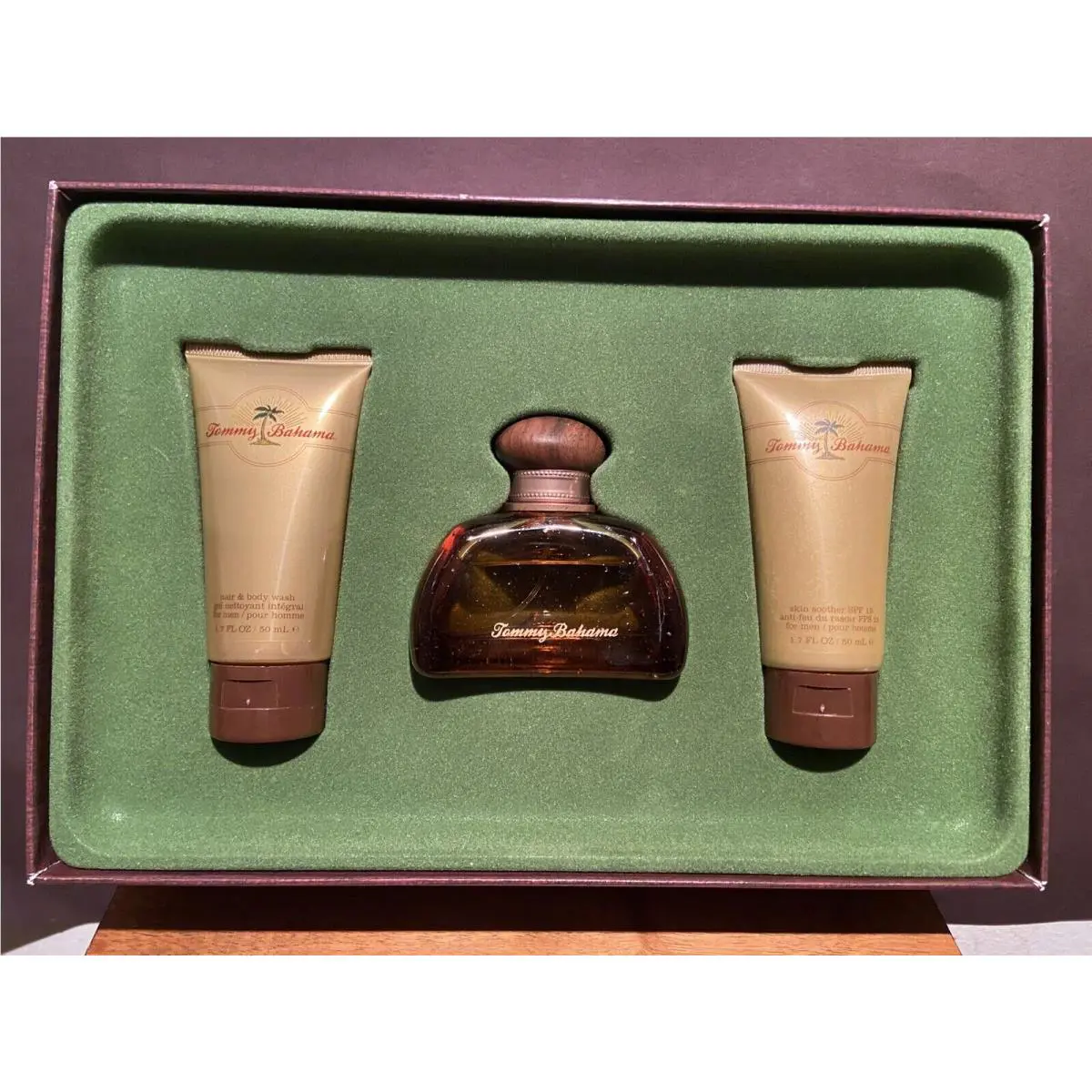 Tommy Bahama 3 Pcs. Gift Set 1.7 OZ Cologne Hair Body Wash Skin Soother Rare
