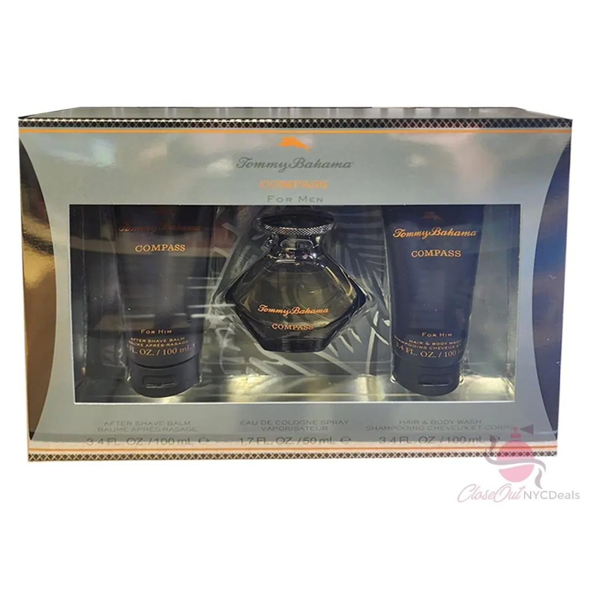 Compass Cologne 3 pc Gift Set- 1.7 oz Edc Spray +more by Tommy Bahama